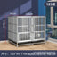 Stainless steel dog cage with partition mother and child cage square tube double cage large pet golden retriever ken