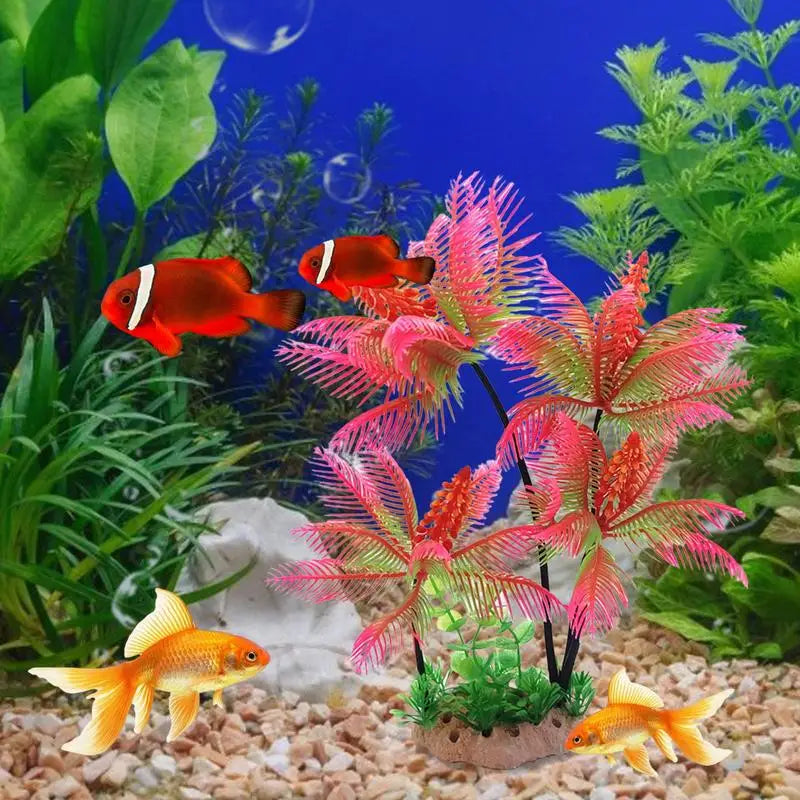 Aquarium Tree Fish Tank Plants & Decor Coconut Tree Design Toys Fish Tabletop Ornament For Household Home Aquarium Fish Tank