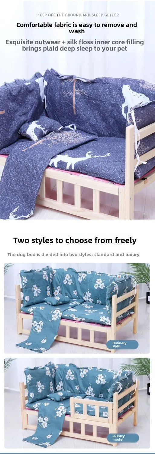 Kennel  solid wood dog bed  sleeping medium small dog  pet bed