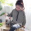 autumn winter fleece pet clothes dog hooded pet parent-child clothing stripe French Teddy small dog cat clothing