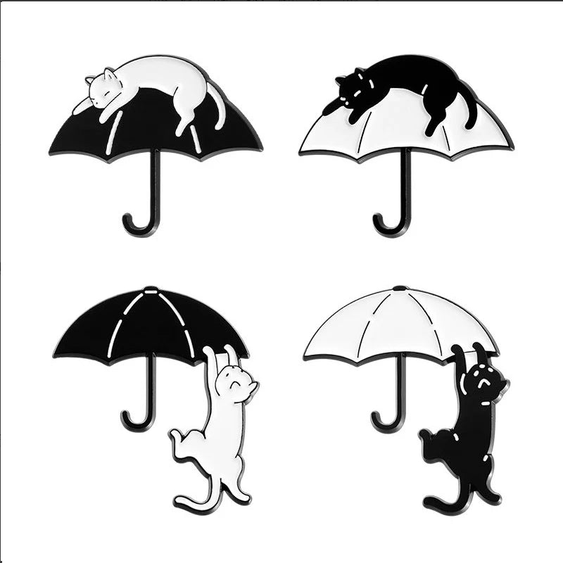 Funny Animal Sets Enamel Pins Cartoon Anime Figure Ghost Spooky Cute Cat Bird Brooches Backpack Lapel Badge Punk Jewelry Gifts