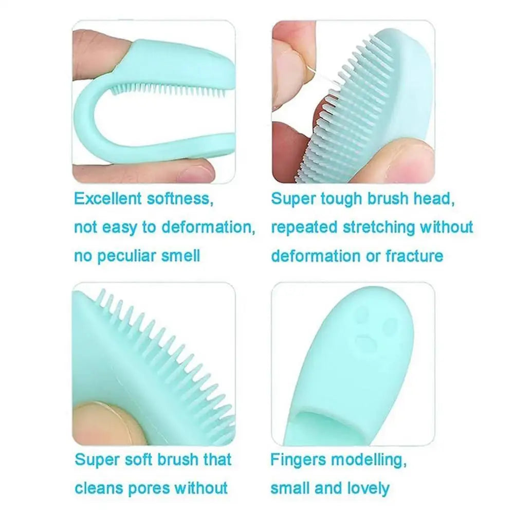 Cat Chin Brush Soft Chin Scrubber Soft Silicone Grooming Chin Scrubber Non-Slip Multifunctional Finger Pet Supplies