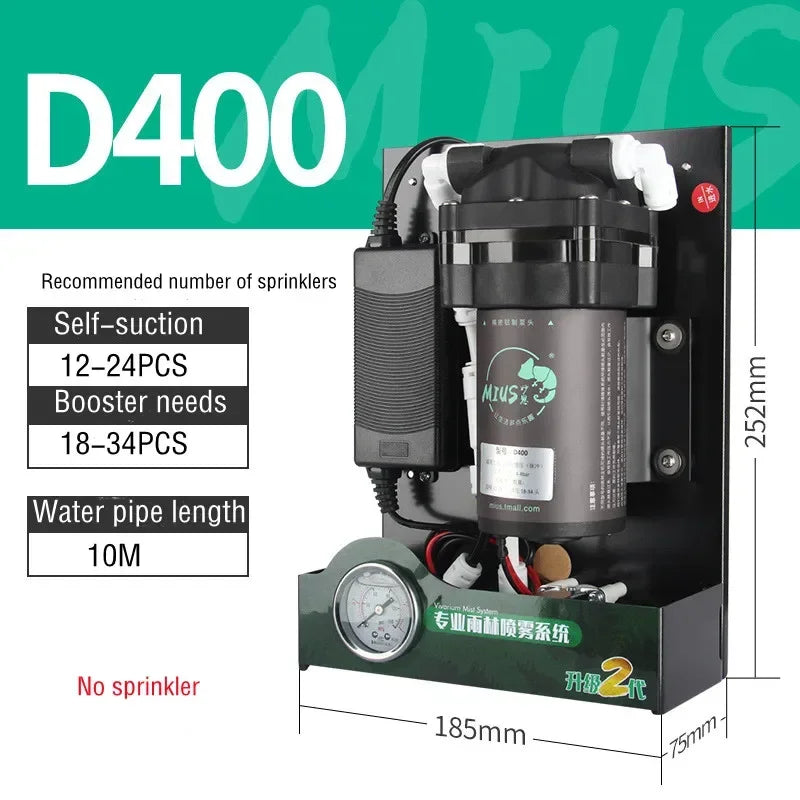 MIUS 2 Generation Reptiles Fogger Humidifier D Series Rainforest Spraying System Kits High Pressure Silent Pump Fog Machine