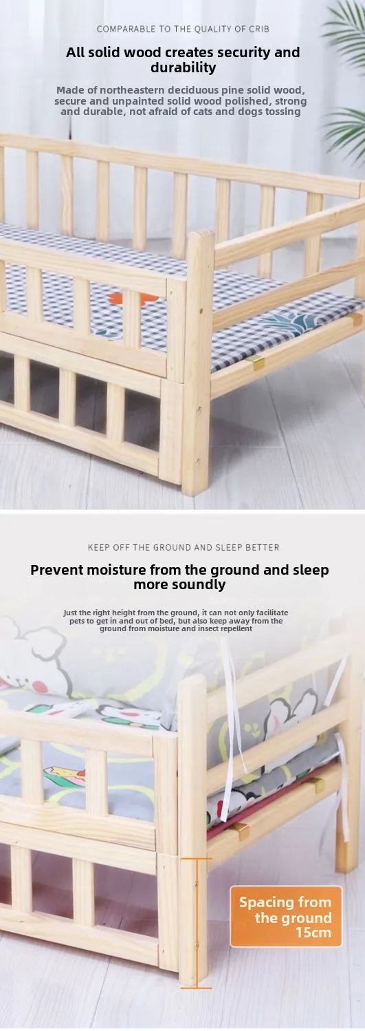 Kennel  solid wood dog bed  sleeping medium small dog  pet bed