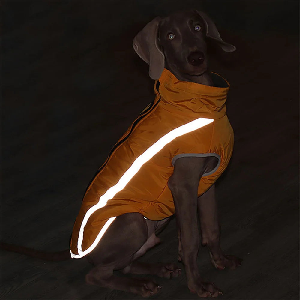 High Collar Big Dog Coat Jacket Winter Warm Thicken Pet Clothes for Medium Large Dogs Labrador Samoye Jackets mascotas Clothing