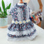 Floral Summer Clothes for Small Dogs Short Sleeve Lace Pink Sphinx Cat Dresses Princess Party Wear Breathable Pet Clothing