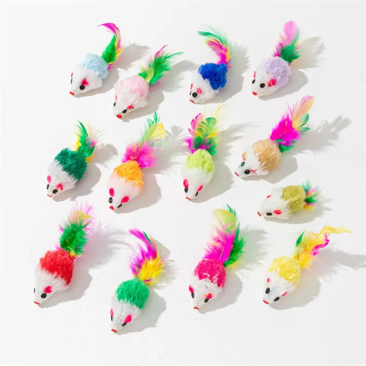 Pet Toy Mice Cats Catnip Toys Interactive Fun Plush Mouse Cat Toy For Kitten Colorful Cute Plush False Mouse Pet Cat Accessories