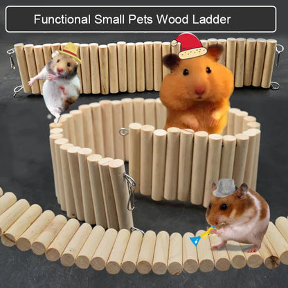 Smooth Wooden Hamster Ladder Climbing Ropeway Hamster Toy Pet Training Round Boardwalk Parrot Boardwalk Parrot Toy Bird Supplies