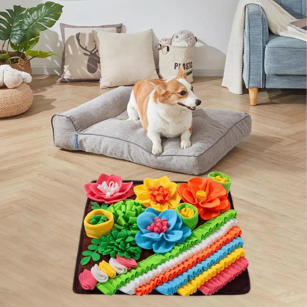 Dog Sniffing Mat Puppy Training Pad  Interactive Dog Toy Foraging Mat For Smell Pet Slow Eating Stress Relief Toys For Puppies
