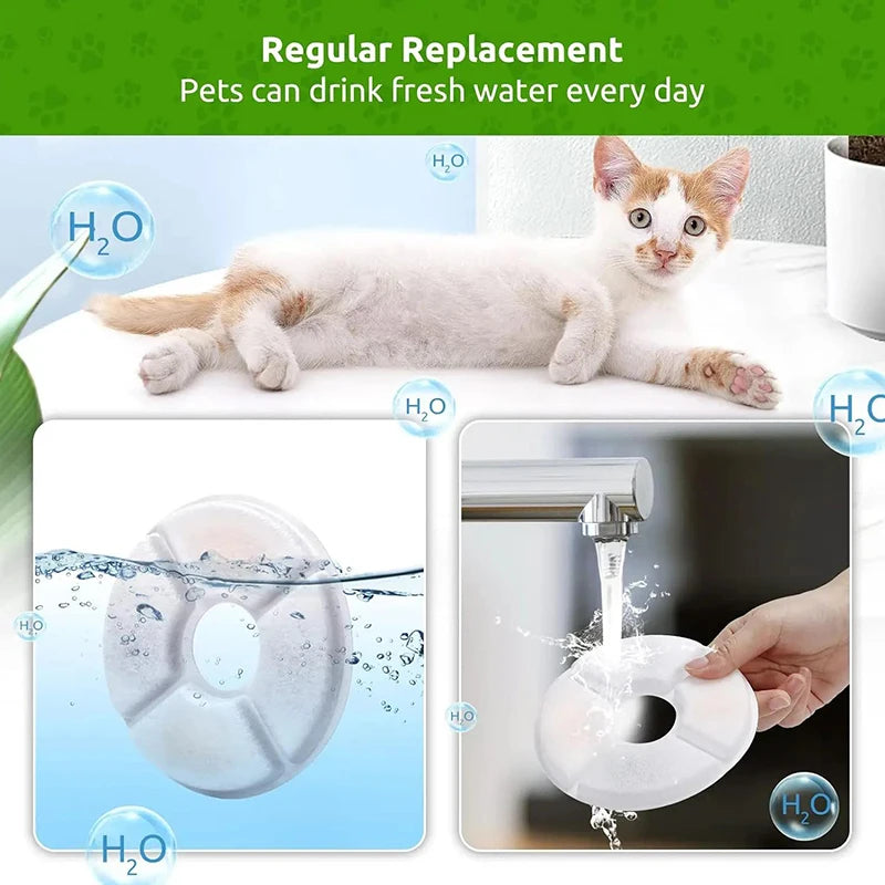 Pet Fountain Filters Cat Dog Water Dispenser Multi-Filtration System Activated Carbon Replace Filter 4/8 Pack Replacement Filter