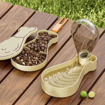 Dog Water Bottle Outdoor Pet Water Cup Food Container Portable Pet Travel Water Bowl 2-in-1 Leak Proof Drinking Cup Food
