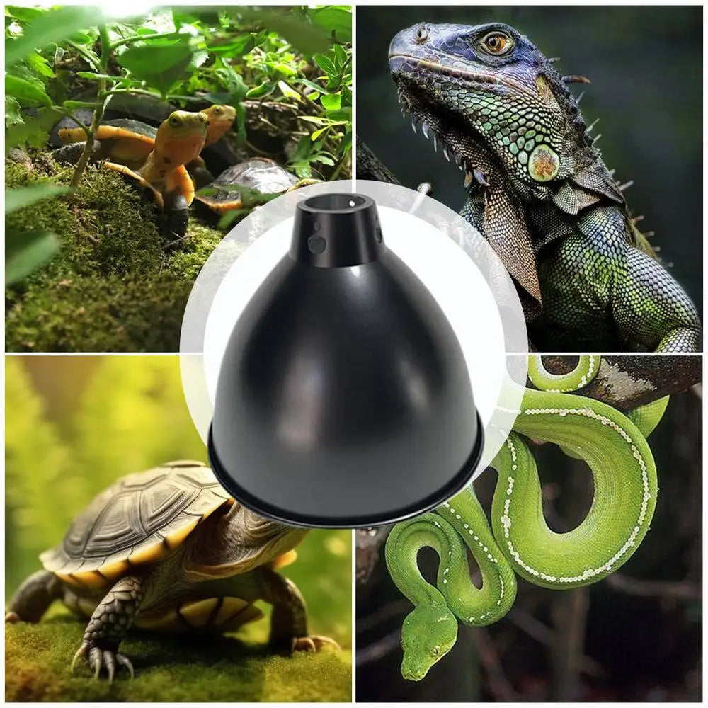 Reptile Heat Lamp Fixture Deep Dome Lampshade Optical Reflection Cover Terrarium Light Fixture for UVB Light Bulb Basking Bulb