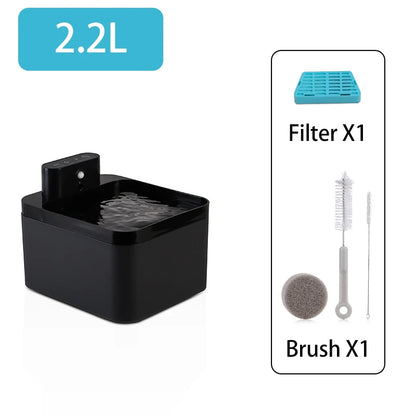 2.2L Cat Water Fountain Battery Operated Automatic Pet Water Fountain with Motion Sensor Dog Water Dispenser Cat Accessories