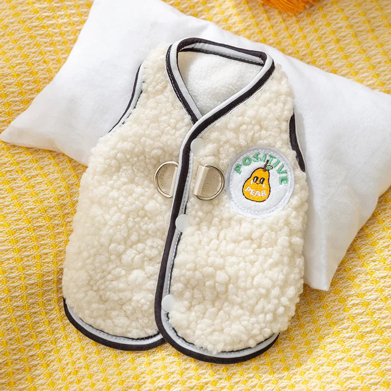 Winter Fleece Dog Clothes Pet Dog Coat and Scarf Set Chihuahua Bichon French Bulldog Costume Puppy Vest Pet Cardigan Clothing