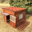 Large new solid wood kennel outdoor waterproof dog house with mat and cold-proof pet dog cage carbonized golden retriever woo