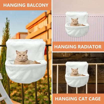 Pet Hanging Cat Bed Removable Cat Hammock Pet Bed for Radiator Cradle Hammock Durable Metal Frame Bed Cat Accessories Up to 30kg