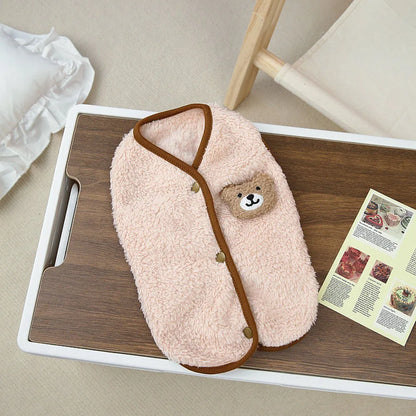 Leisure Pet Cat Clothes Winter Warm Sweatshirt Soft Cozy Cat Costume Kitten Cardigan Puppy Vest Small Dog Jacket Ropa Para Gatos