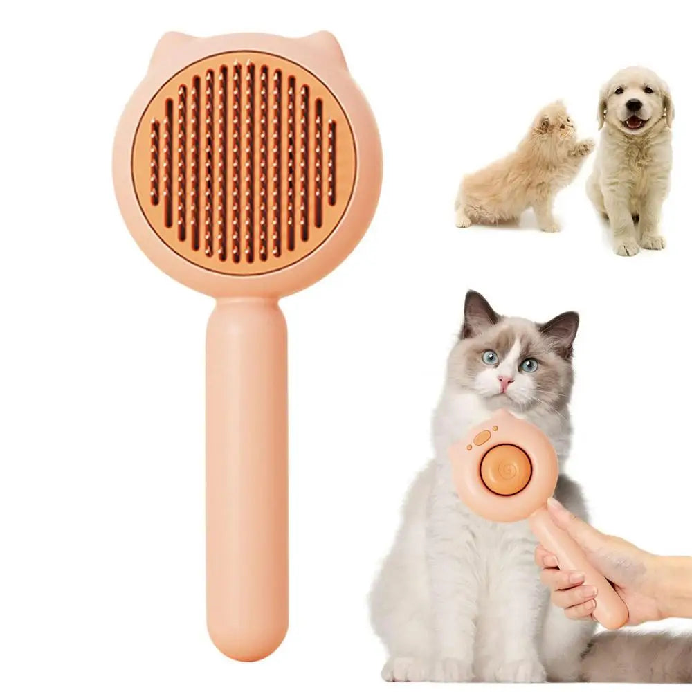Cat Brush For Shedding Self-Cleaning Slicker Pets Grooming Tool With Release Button Shedding And Dematting Undercoat Rake Comb