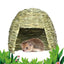 Grass House for Rabbits Folding Beds Guinea Pig Hideouts Small Animal Play Hideaway Bed Habitat Decor Pet Hay Bed Playhouse
