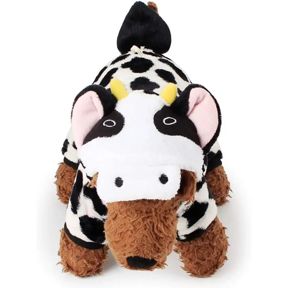 Cow Dog Costume Cow Style Hoodie Halloween Dog Costumes Pet Winter Comfortable Jumpsuits Puppy Cosplay Accessories For Small