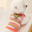 Knitted Flower Pet Dog Sweaters Orange Winter Warm New Year Clothing for French Bulldog Outfits Fancy Small Puppy Overalls
