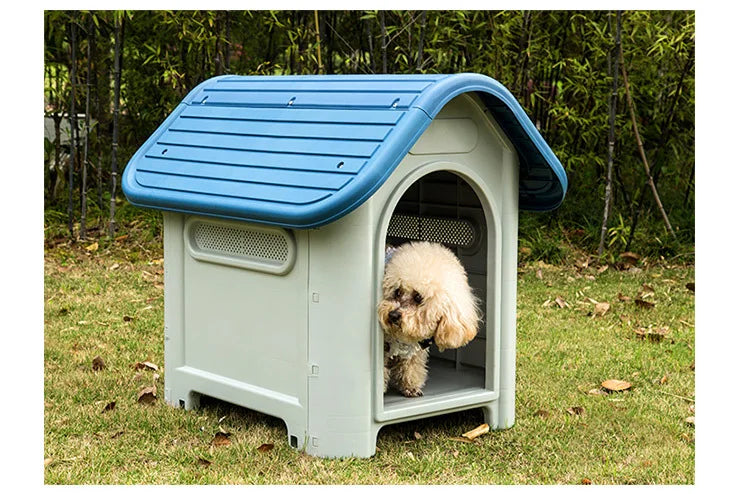 Outdoor kennel with toilet, sun protection in summer, universal in all seasons, outdoor rain-proof dog house, warm in winter, s