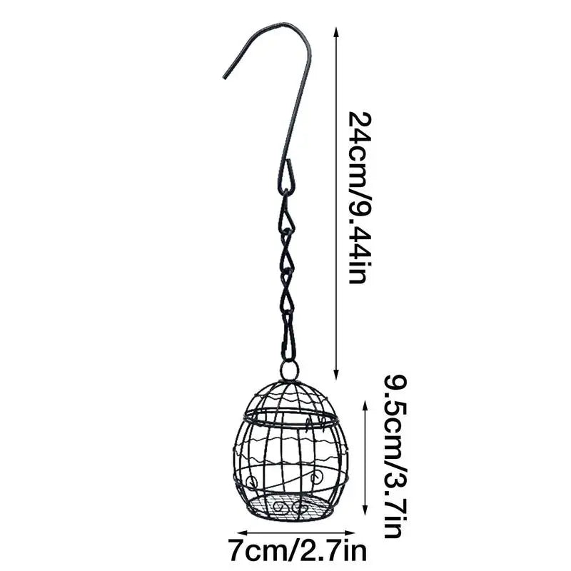 Hanging Bird Feeder Metal Hanging Bird Cage Bird Feeder Squirrel Proof Wild Bird Feeders For Outside Garden Patio Lawn Window