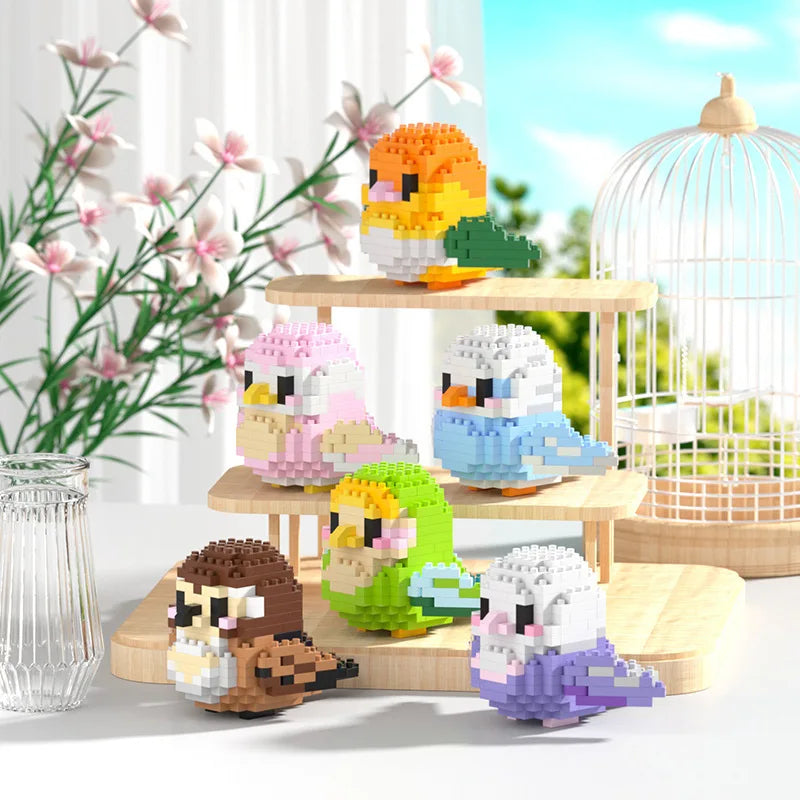 Building Blocks 3D Bird Cute Parrot Model Assemble Table Decor Children Toys for Kids Gifts Micro DIY Bricks Educational Toys