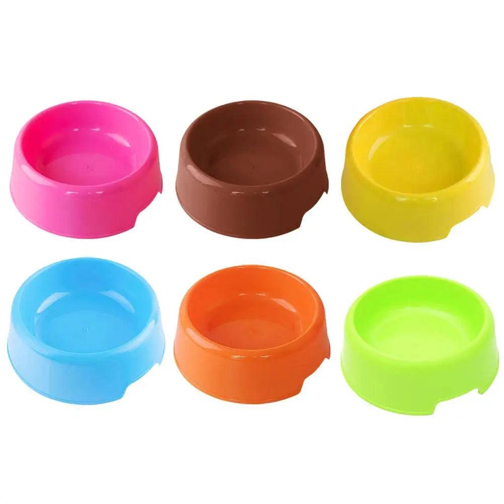 Candy Color Plastic Pet Round Bowl Cat And Dog Food Bowl Pet Small Cat And Dog Tableware Wholesale Easy To Clean Colorful