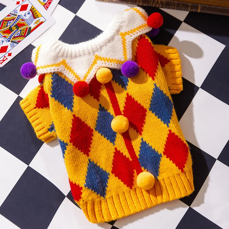 Cute Pet Dog Sweater Winter Dog Warm Clothes Palid Puppy Coat Chihuahua Bichon Yorkie Clothing Sweaters and Hat Set Dog Costume