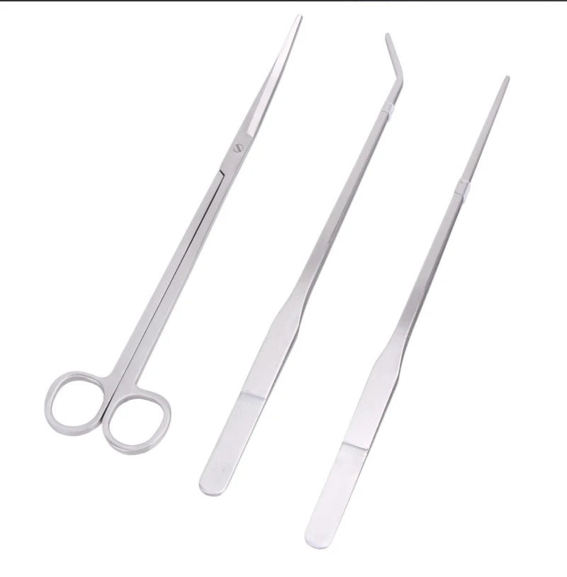 Aquarium Cleaning Tools Set Wave Scissors Tweezers Aquatic Plant Grass Trimming Stainless Fish Tank Tools Aquarium Accessories