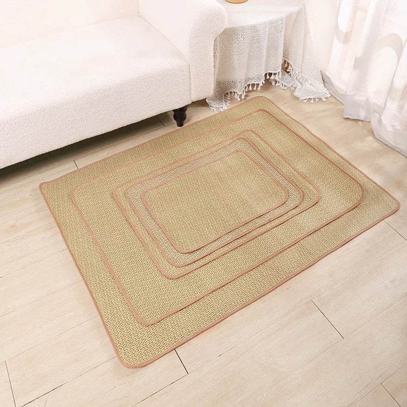 Summer Cooling Pet Dog Bed Wear Resistant Washable Rattan Mat for Cats Multi Size Breathable Teddy Bear Napping Rest Puppy Pads