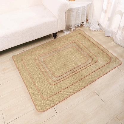 Summer Cooling Pet Dog Bed Wear Resistant Washable Rattan Mat for Cats Multi Size Breathable Teddy Bear Napping Rest Puppy Pads