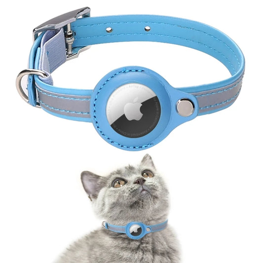Adjustable Leather Pet Collar for Apple Airtag, Location Tracker, Dog, Cat, Anti-lost, Reflective Protection Case,Dog Products