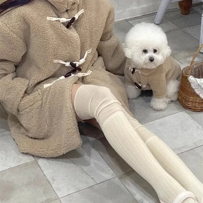Dog Coat Winter Pet Jacket Button Warm Dog Clothes Chihuahua Bichon Clothing Girls Dog Costume Cat Clothing Puppy Sweatshirt