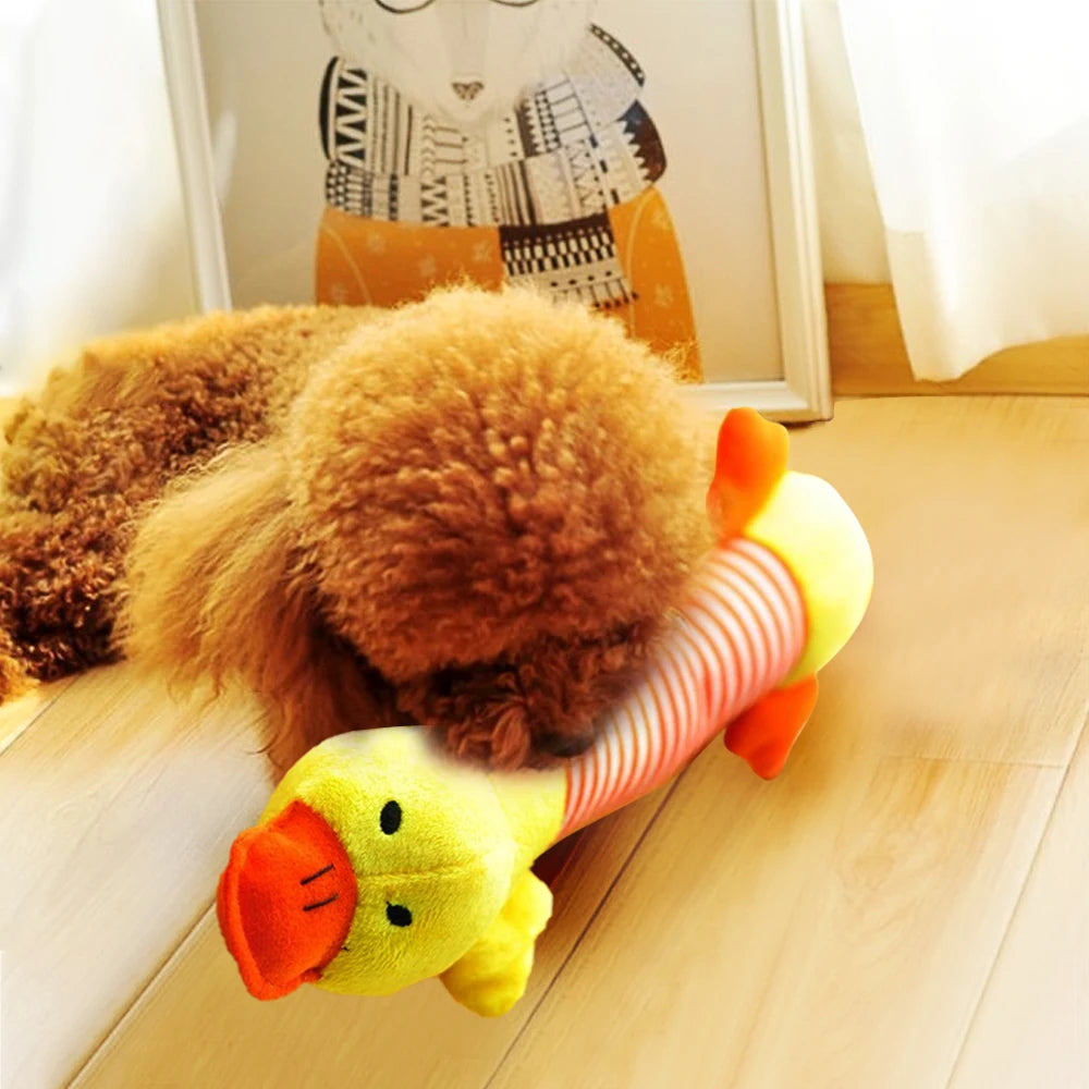 Plush Cute Elephant Duck Pig Pet Dog Cat Squeak Sound Dog Toys Funny Fleece Durability Chew Molar Toy Fit for All Pets
