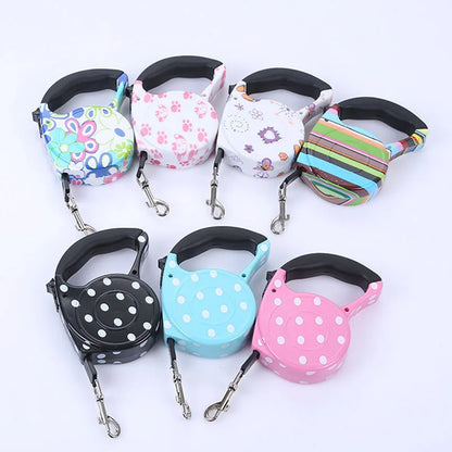 5m Durable Dog Leash Automatic Retractable Nylon Dog Lead Extending Puppy Walking Leads for Small Dog Chihuahua Pug Pet Supplies