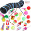 Cat Toys Mouse Shape Balls Foldable Cat Kitten Play Tunnel Chat Funny Cat Tent Mouse Supplies Simulation Fish Cat Accessories