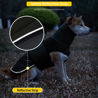 Dog Relief Calming Vest Dog Anti Anxiety Jacket Reflective Turtleneck Coat with Hood Small Medium Large Dogs Clothes