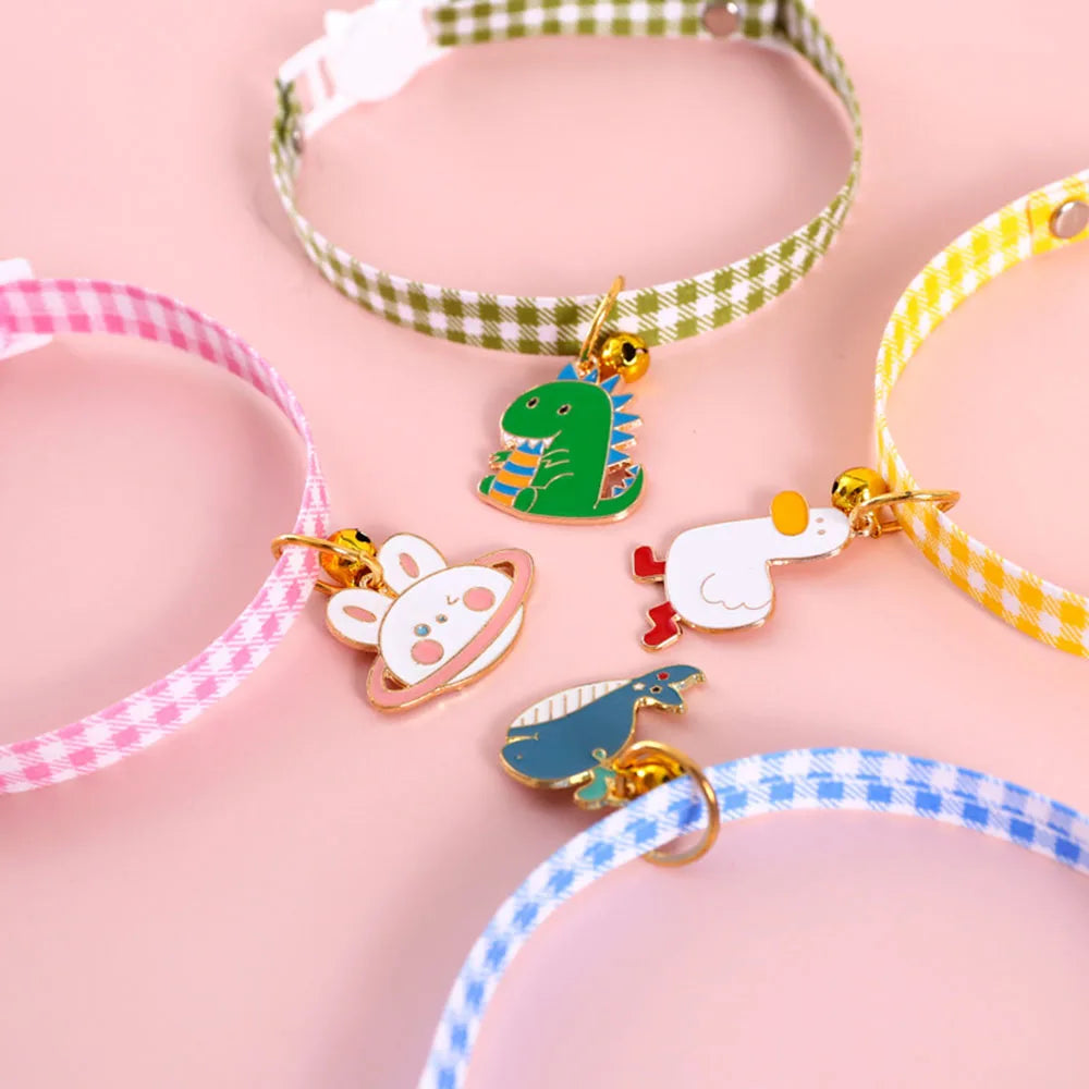 Pet Supplies Accessories for Cats Adjustable Cat Necklace for Kitten Puppy Small Dog Cat Breakaway Bell Collar with Cute Pendant