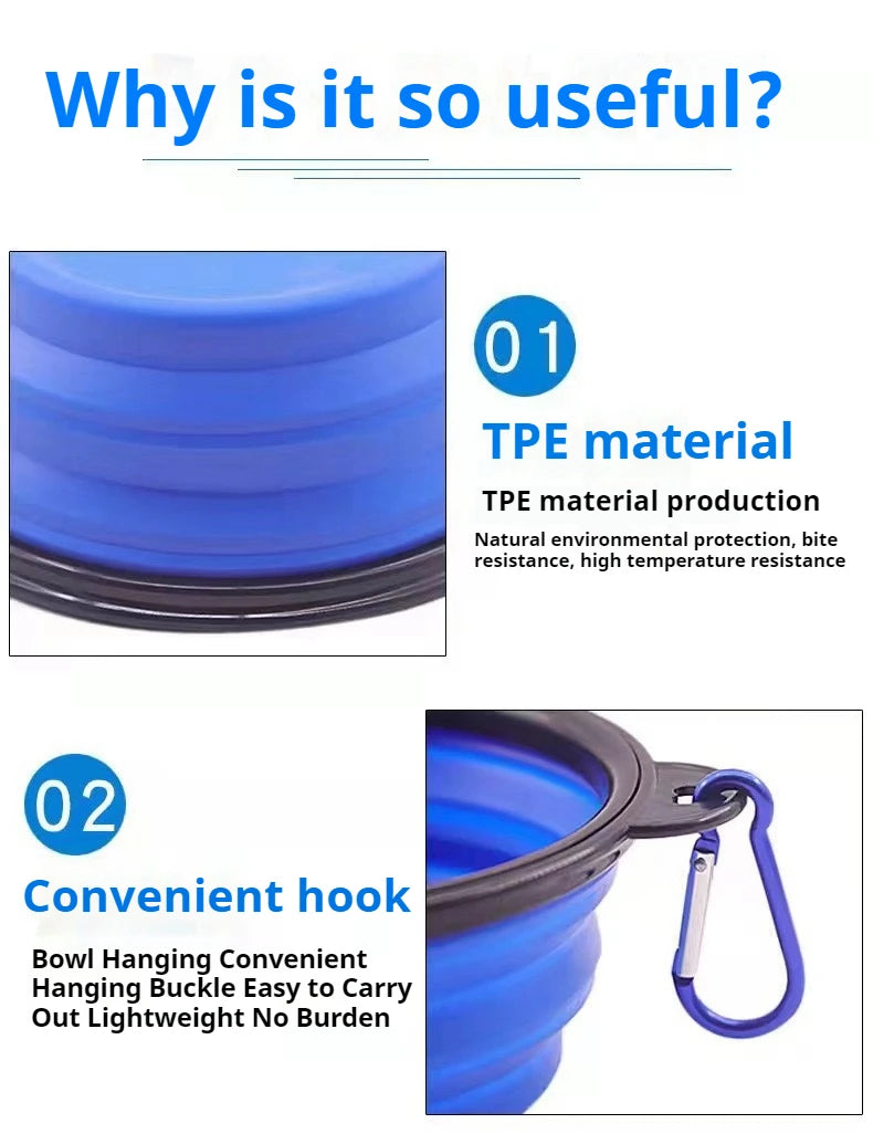 Pet Dog Collapsible Bowl Folding 350ml Silicone Bowl Outdoor Travel Portable Puppy Food Container Feeder Dish Bowl Pet dog bowls