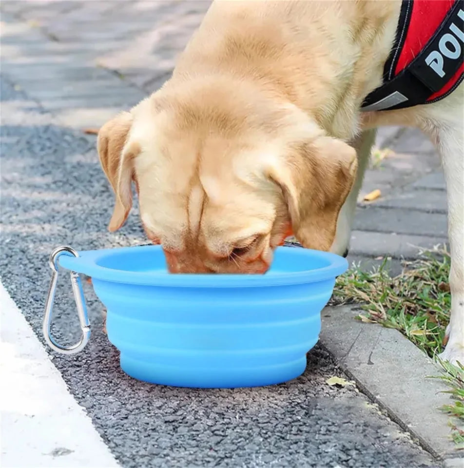 Pet Dog Collapsible Bowl Folding 350ml Silicone Bowl Outdoor Travel Portable Puppy Food Container Feeder Dish Bowl Pet dog bowls