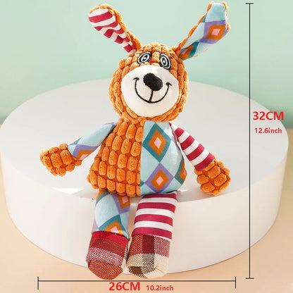 Squeaky Dog Toys for Small Medium Dogs, Elephant Rabbit Fox Plush Dog Chew Toys with Soft Fabric, Puppy Toys to Keep Them Busy