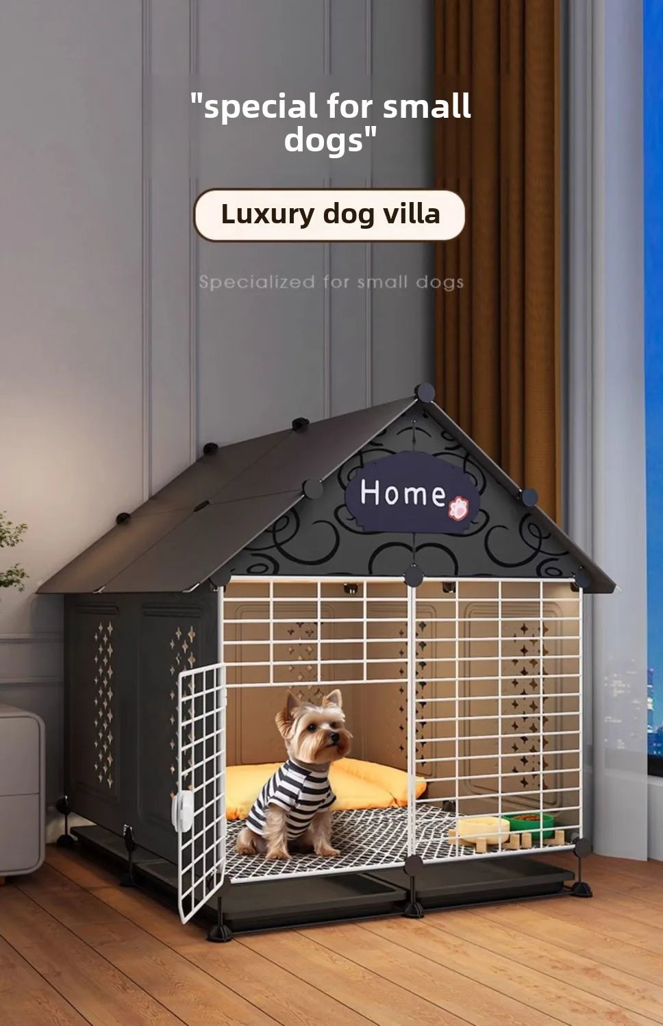 Dog cage Small and medium-sized dog Teddy Bigbear Indoor dedicated one room one bathroom kennel with toilet integrated pet cage