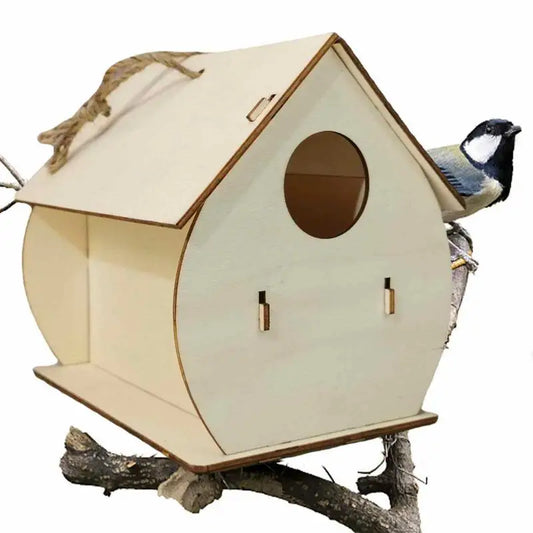 Wooden Birdhouse For Outdoor Hanging Garden Wood Hummingbird Houses Wooden Natural Bird Houses For Wren Swallow Sparrow