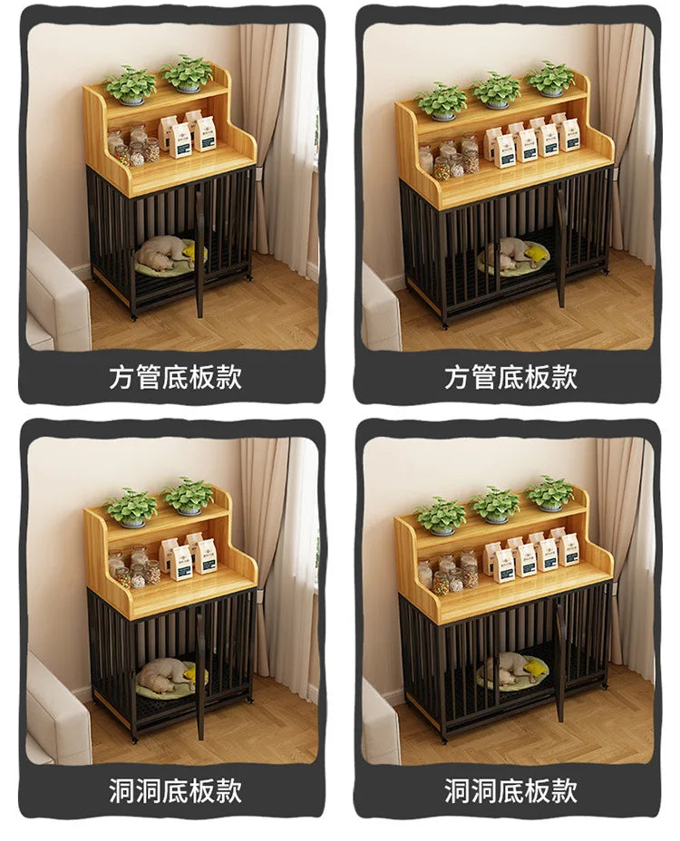 Dog cage household indoor with toilet pulley exquisite workmanship small medium and large dog cage reinforced kennel villa heigh