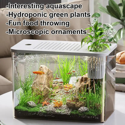 Fish Tank Aquarium Transparent Turtle Tank Aquarium Fish Bowls Small Aquariums Decorative Compact Tank For Turtle Breeding Small