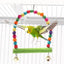 Colorful Frosting  Pet Parrot Swing toys Stand Rack Squirrel Bird Branch Perches Chew Bite Toys with bell Birds Cage Acce
