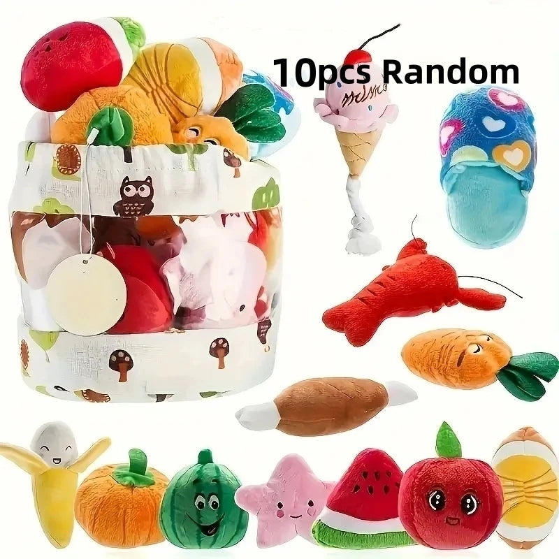 10/20/50 Pack Dog Squeaky Toys Plush Games Cute Plush Toys for Small Medium Dog Fleece Toys Wholesale