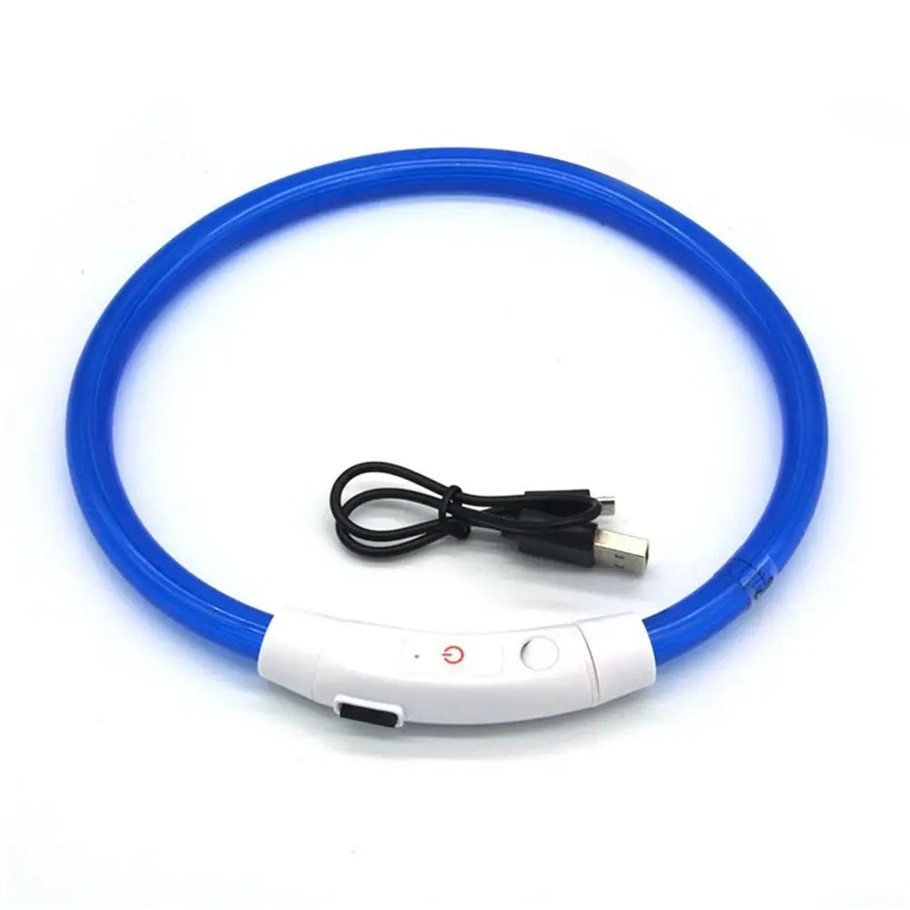 50cm LED Luminous Dog Collar Waterproof And Dustproof Visual Night Dog Walking To Prevent Lost Creative Color Dog Sub-sign Light
